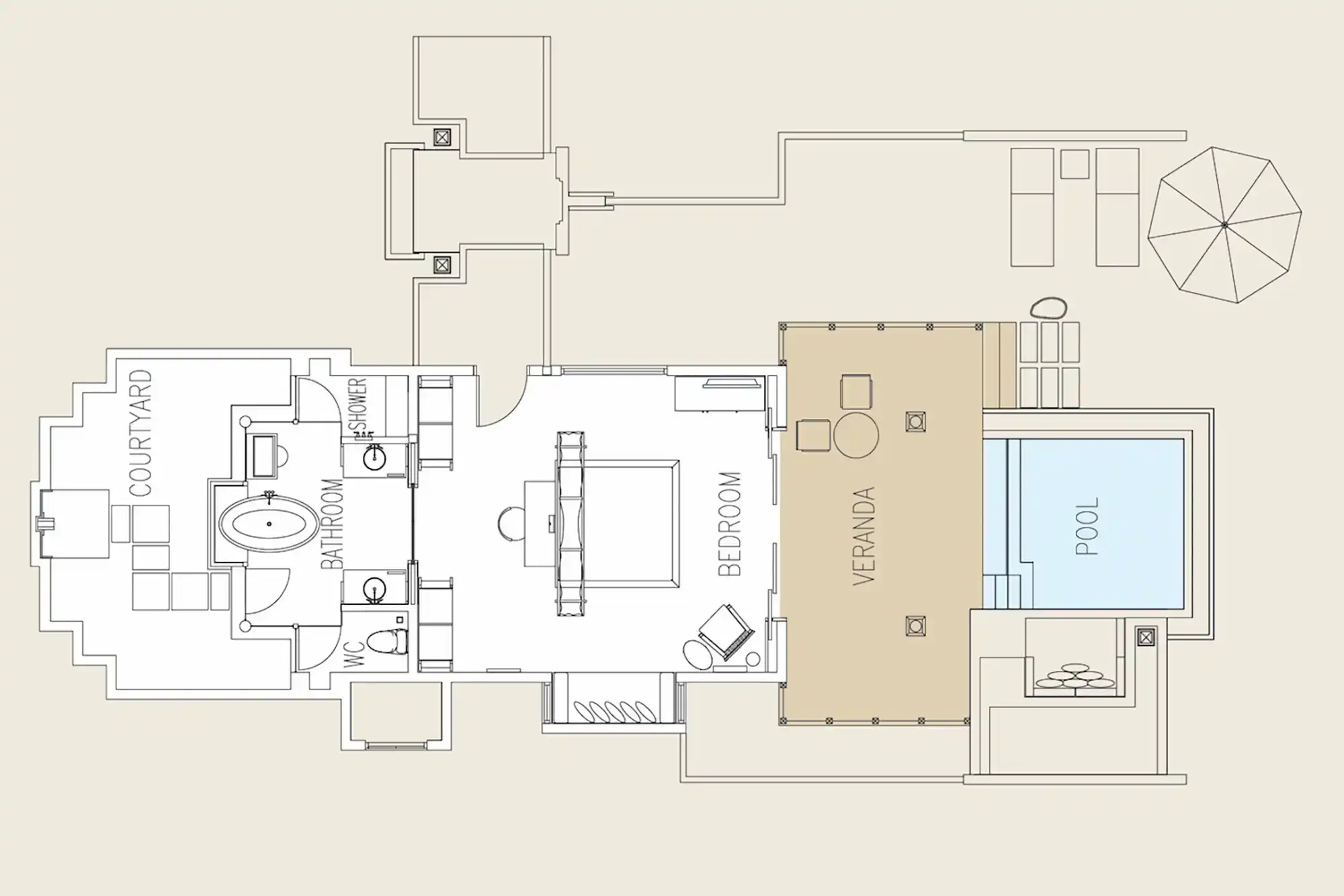 Beach Villa with Pool - Pristine Shores Paradise, Powder Sand Private Estate - Floor Plan 1