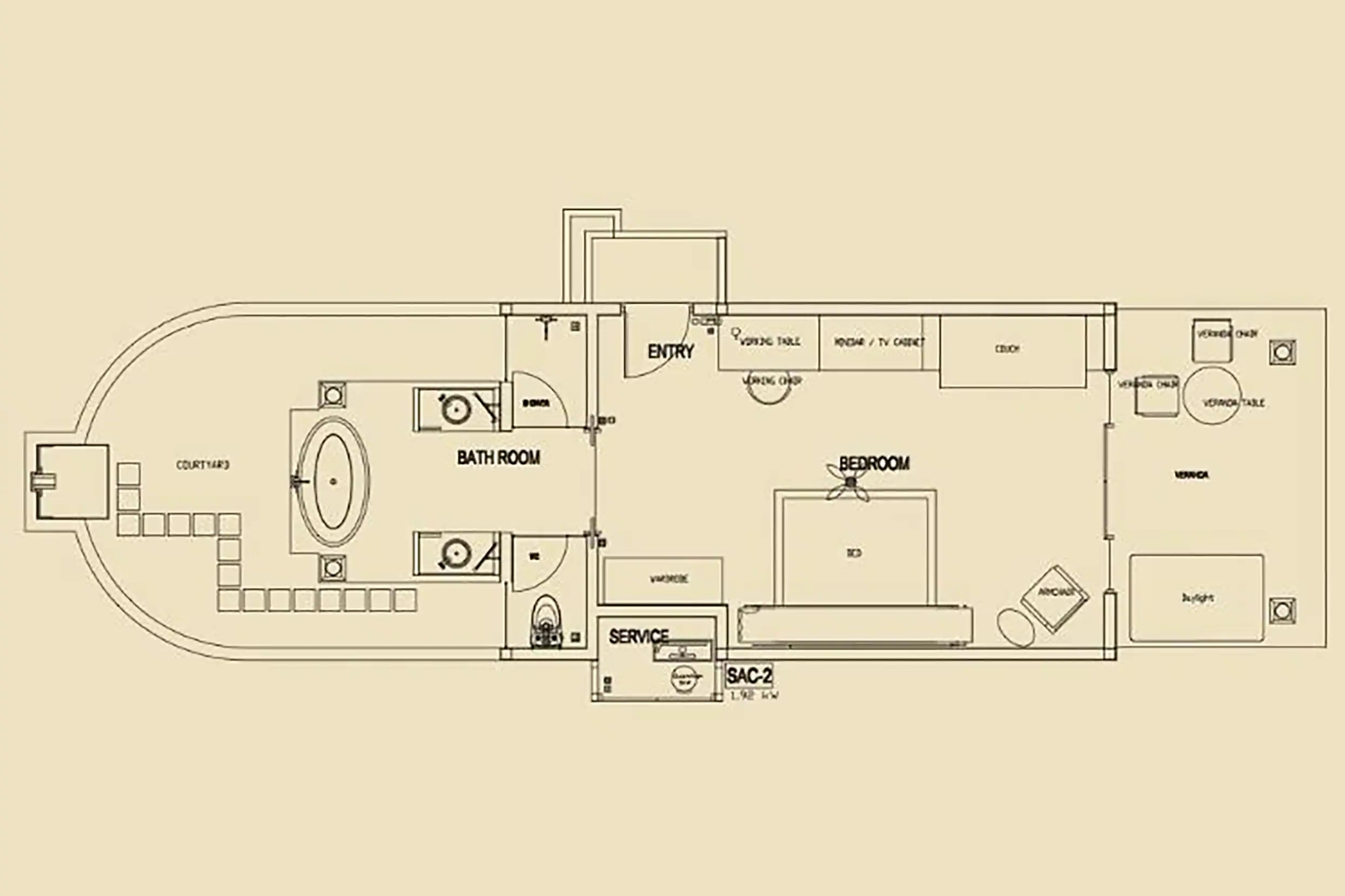 Garden Villa - Tropical Oasis Retreat, Lush Paradise Hidden Sanctuary - Floor Plan 1