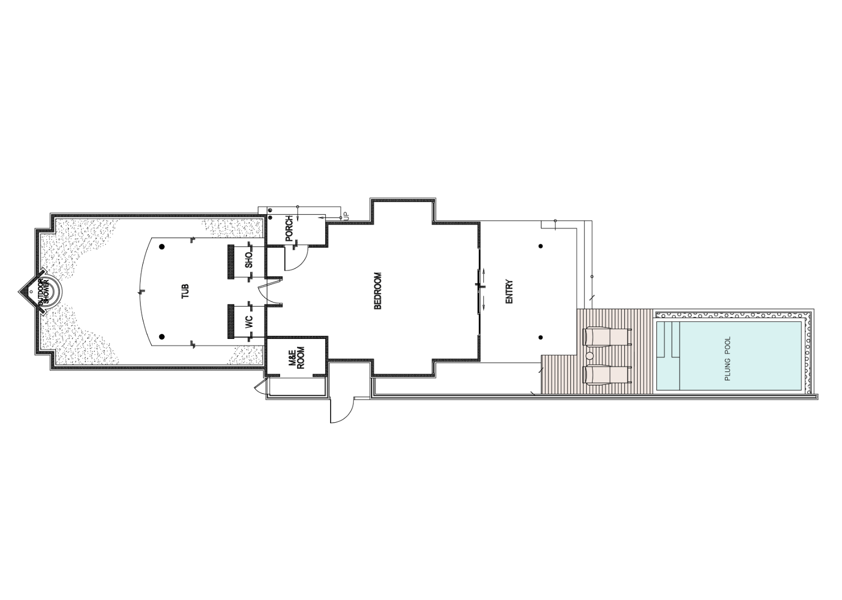 豪华海滨泳池别墅 - 平面图 1
