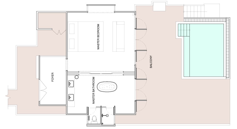 水上泳池别墅 - 平面图 1