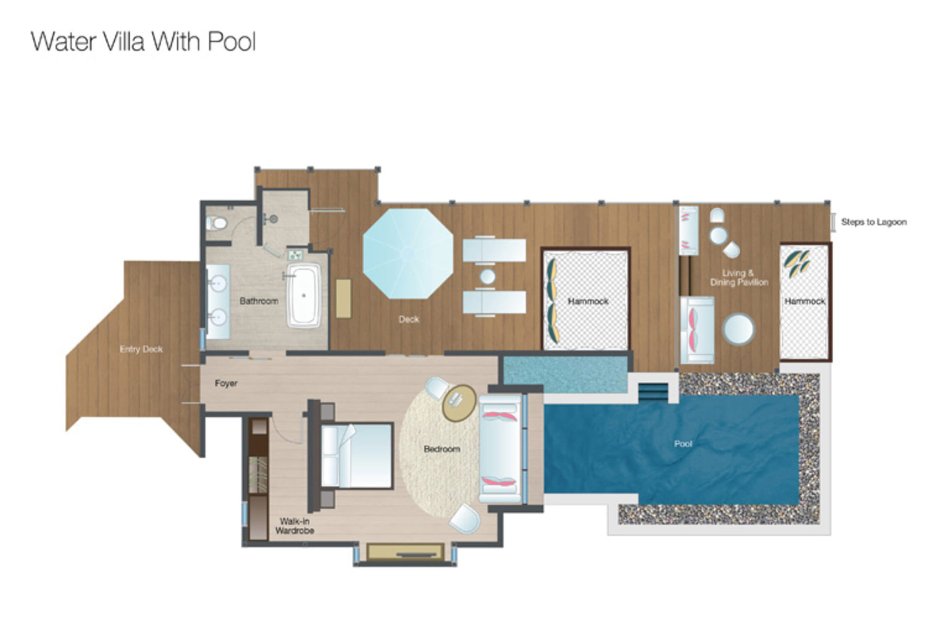 Sunset Water Villa with Pool - Floor Plan 1