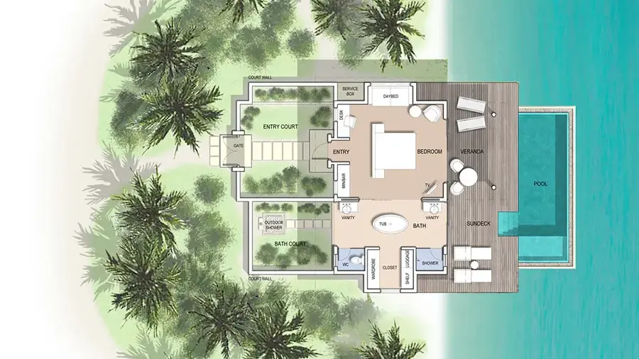 泳池别墅 - 平面图 1