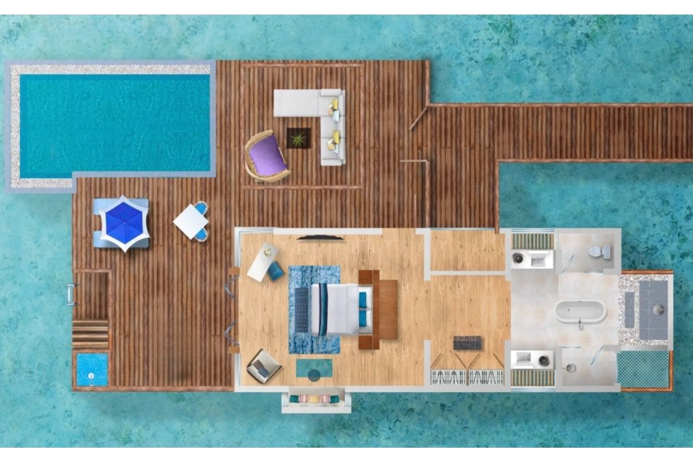 海景泳池別墅 - 私享藍色無垠世界的水上浮宮 - 平面圖 1