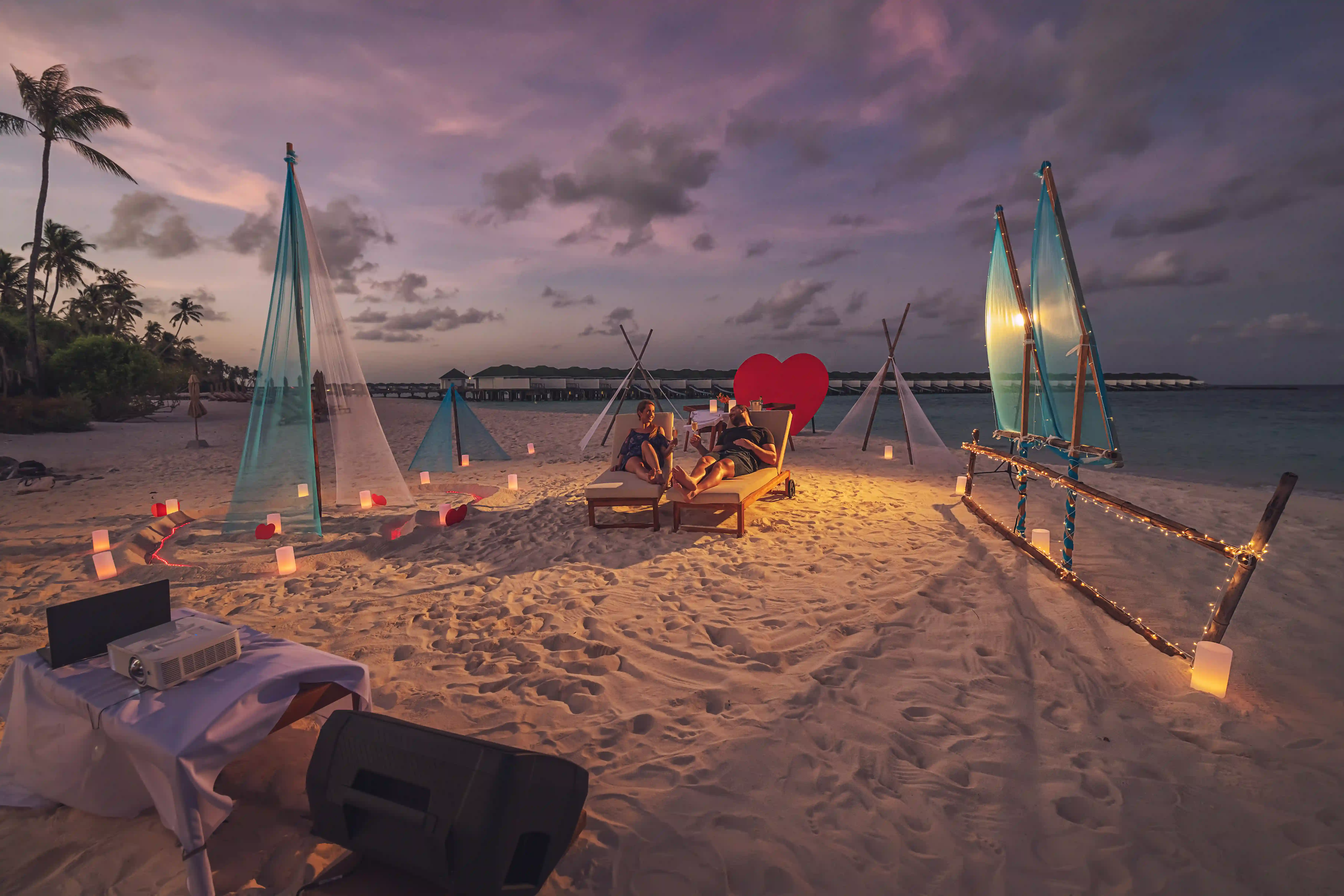 Maldives Honeymoon - Couple at Overwater Villa