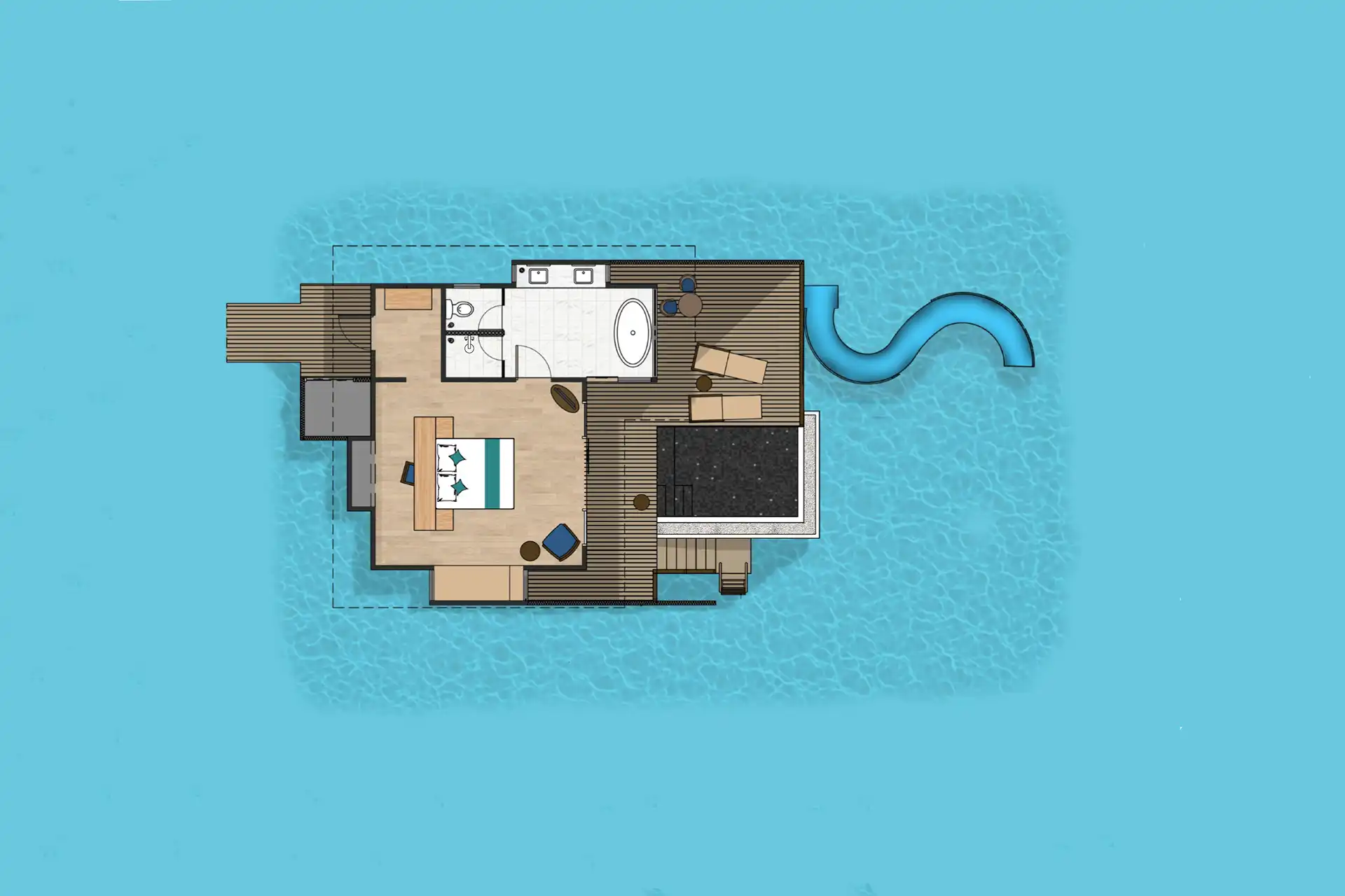 Ocean Villa with Pool Slide - Adults-Only Deep Sea Sanctuary with Boundless Views - Floor Plan 1