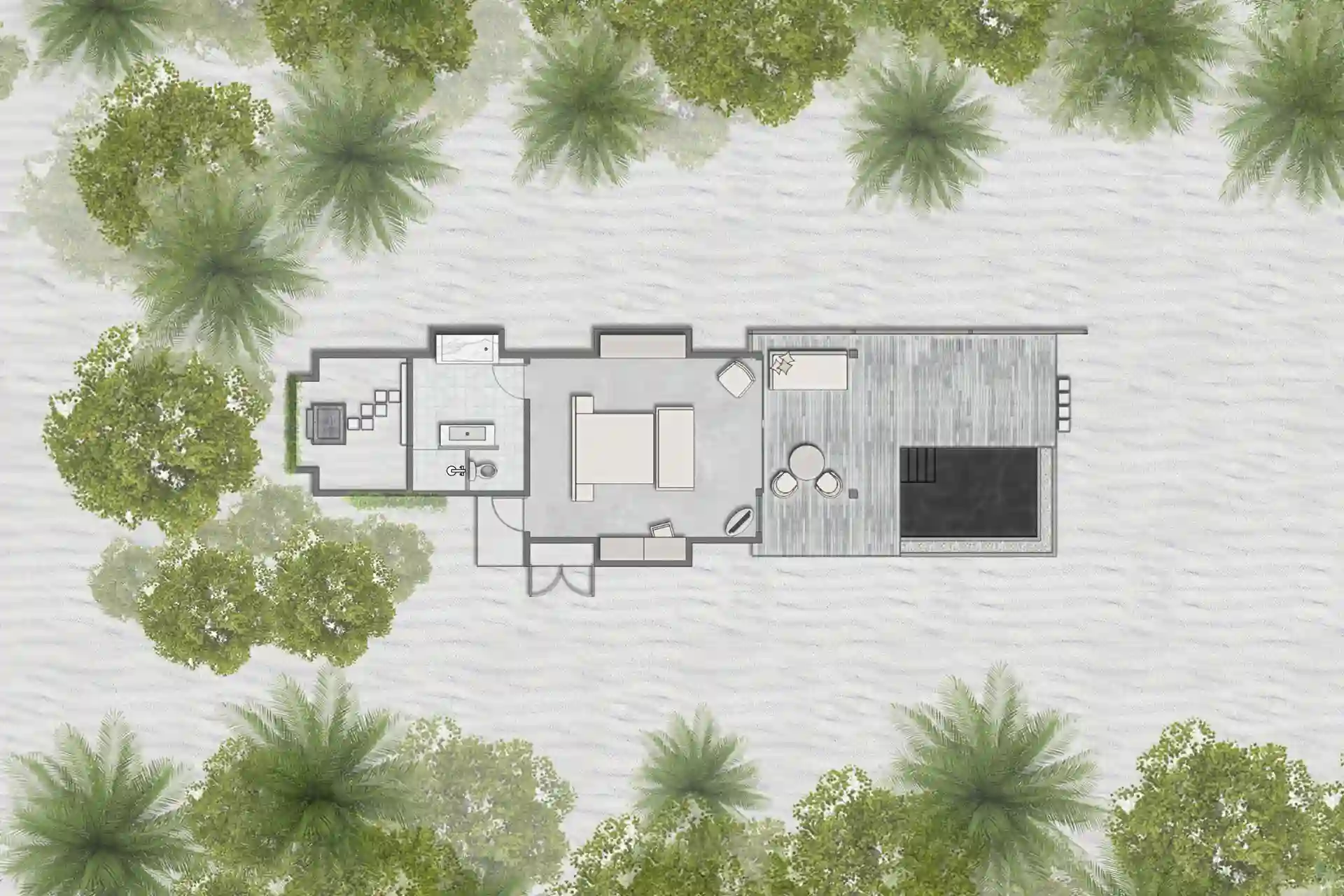 Sunset Pool Beach Villa - Dusk Poetry Seaside Sanctuary - Floor Plan 1