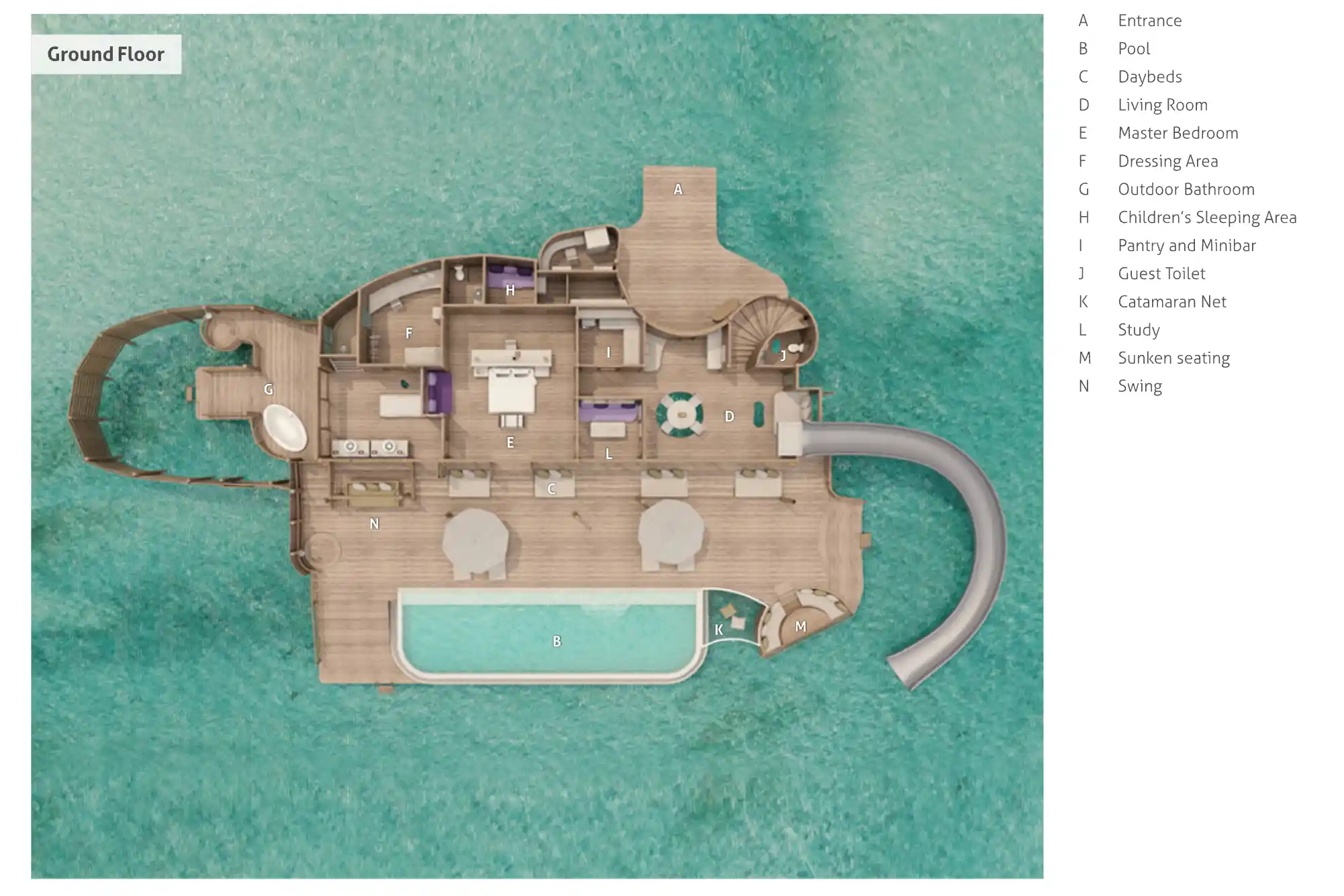 1 Bedroom Water Reserve with Slide - Celestial Sanctuary, Pioneering Legacy - Floor Plan 1